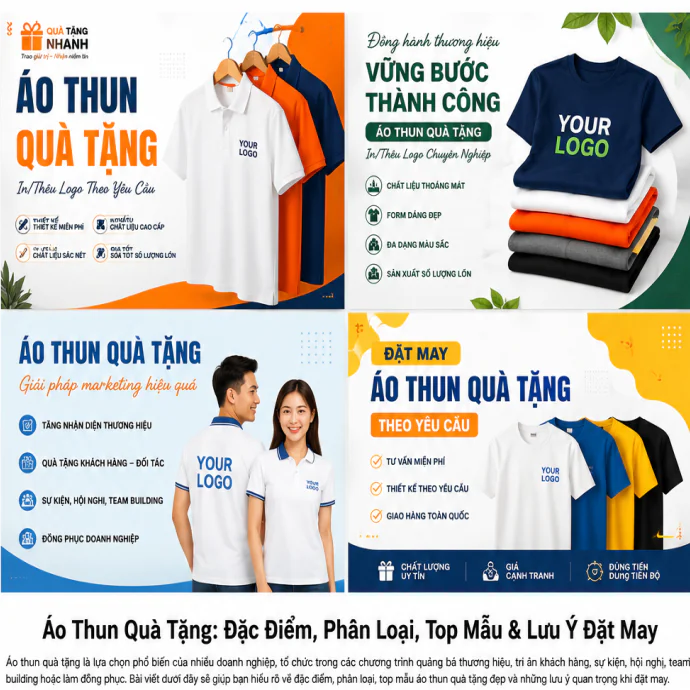 Áo Thun Quà Tặng: Đặc Điểm, Phân Loại, Top Mẫu & Lưu Ý Đặt May